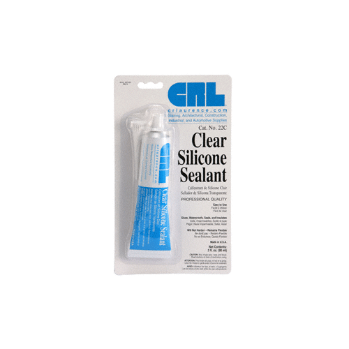 CRL 22C Clear Silicone Sealant 3 Fluid Ounce Squeeze Tube