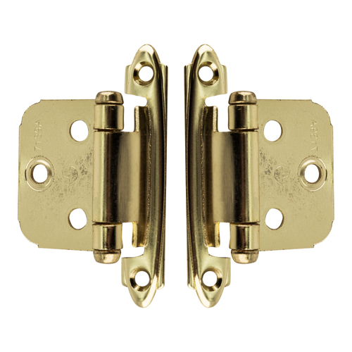 Polished Brass Self-Closing Variable Overlay Flush Cabinet Hing - 2 per pack x200 packs