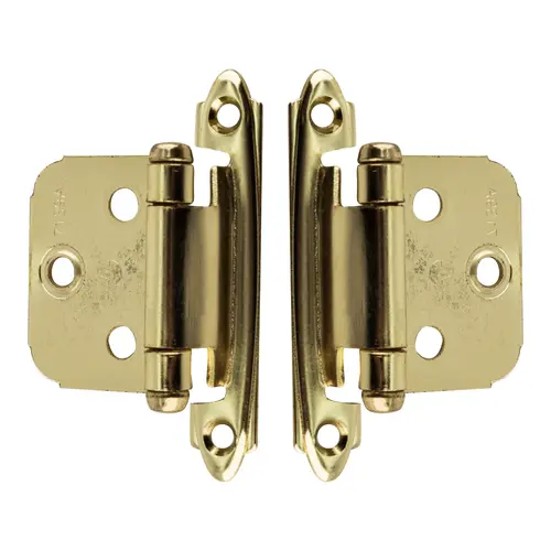 Polished Brass Self-Closing Variable Overlay Flush Cabinet Hing - 2 per pack x500 packs