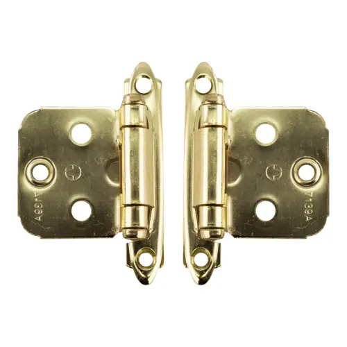 Self Closing Variable Overlay Flush Cabinet Hinges Polished Bras - 2 per pack x2 packs