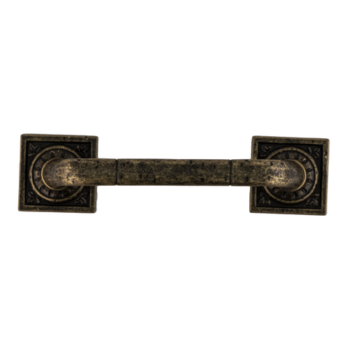 Euro Stone Square Cabinet Pull Handle For Kitchen And Home Hardware 3-3/4" Center To Center Weathered Brass 