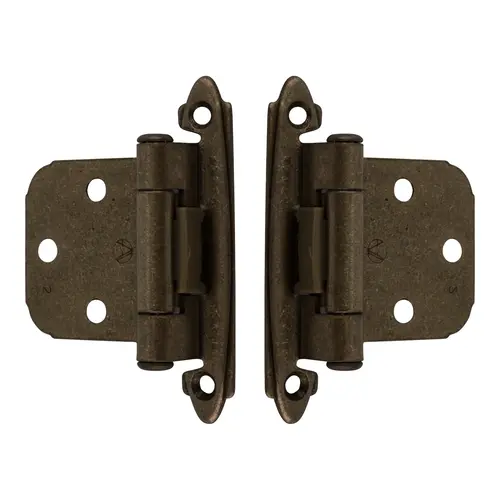 Face Frame Mount Self Closing Cabinet Hinges For Variable Overlay Kitchen Door In Pair Burnished Brass