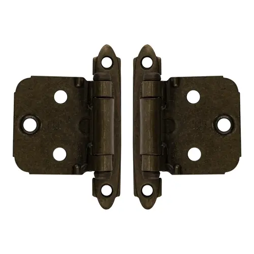 Functional Hardware Face Frame Mount Self-Closing Cabinet Hinge For Variable Overlay Kitchen Door Burnished Brass Pair