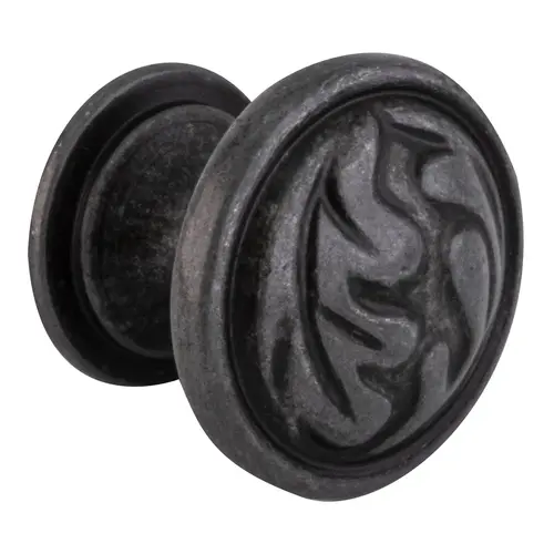 Metal Cabinet Knob For Kitchen And Cabinet Hardware 1-1/4" Dia Black Wrought Iron - pack of 5