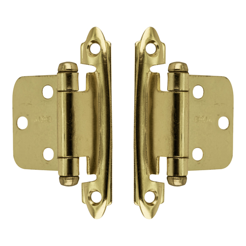 Polished Brass Inset Face Mount Self-Closing Kitchen Cabinet Hinge 3/8 - 2 per pack x200 packs