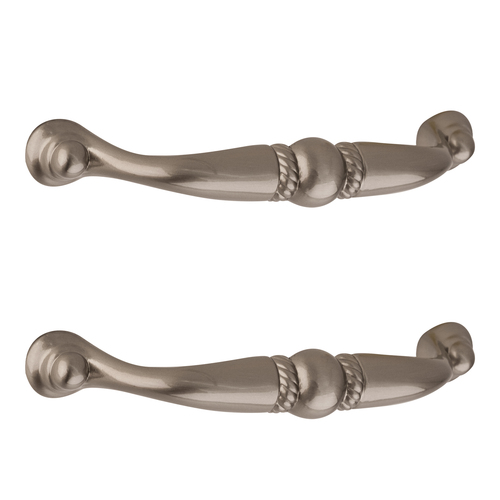 Traditional Design Barrel Arch Cabinet Bar Pull 3-3/4" Center To Center Satin Nickel Pair