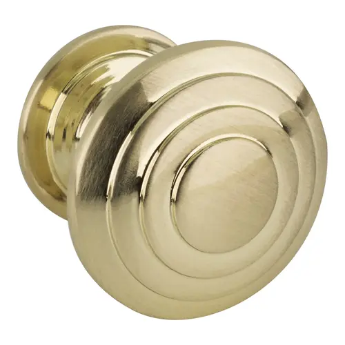 True Elegance Mushroom Round Cabinet Knob 1-1/4" Diameter For Kitchen And Cabinet Hardware Brushed Brass - pack of 2