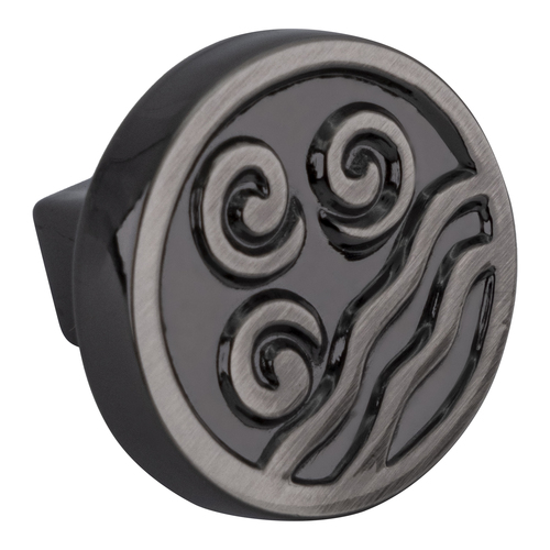 Pewter Modern Motif Round Cabinet Knob 1-1/8" Diameter For Kitchen And Cabinet Hardware