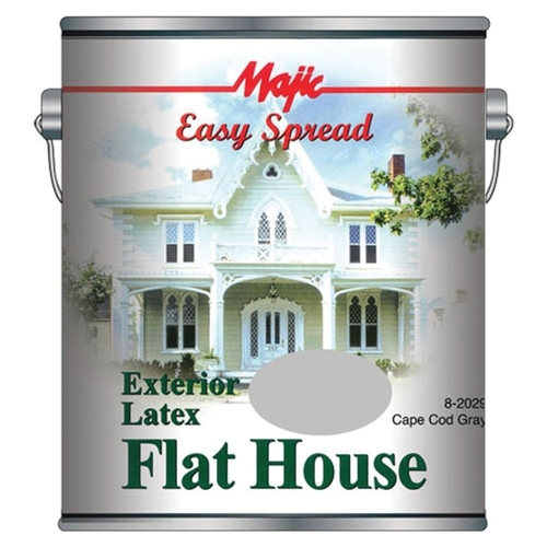 Majic Paints 820291XCP4 Exterior House Paint, Flat, Cape Cod Gray, 1