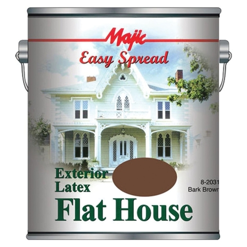 Exterior House Paint, Flat, Dark Brown, 1 gal Pail