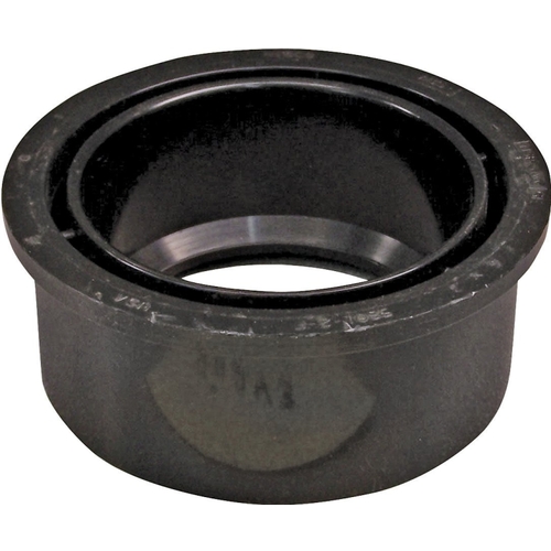 Reducing Pipe Bushing, 4 x 2 in, Spigot x Hub, ABS, Black, 40 Schedule