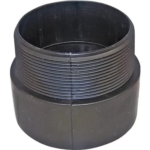 Pipe Adapter, 1-1/2 in, MNPT x Hub, ABS, Black, SCH 40 Schedule