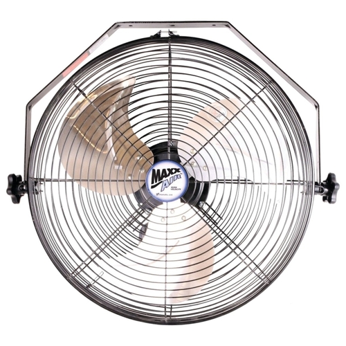 MaxxAir HVWM 18 Wall-Mount Fan, 120 V, 3-Blade, 3-Speed, 1350 cfm Low, 1400 cfm Medium, 1450 cfm High Air Black/Mill