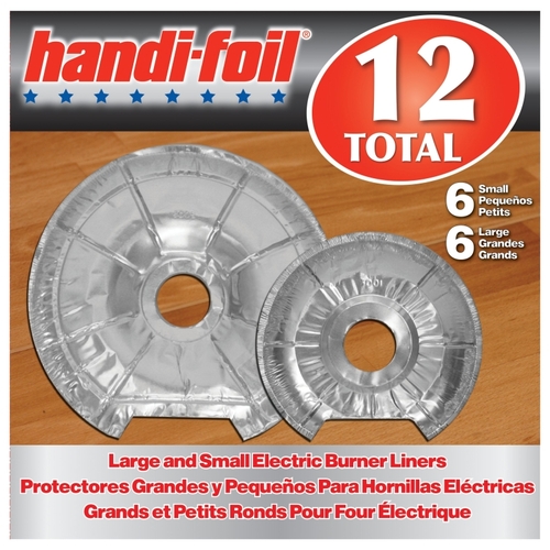 HANDI-FOIL 82042TL-6 Electric Burner Liner, Round, Aluminum - pack of 6