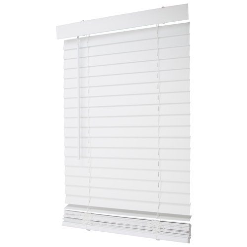 Simple Spaces FWMB-25 Blind, 72 In L, 23 In W, Faux Wood, White