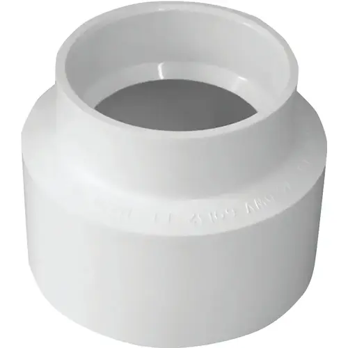 Adapter Coupling, 6 x 4 in, Hub, PVC, White