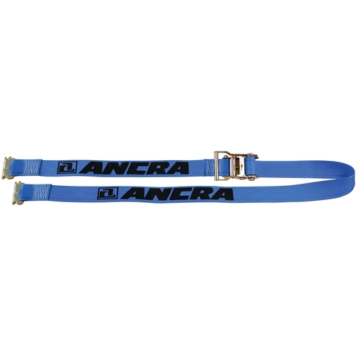 ANCRA 48672-15 Logistic Strap, 2 in W, 20 ft L, Polyester, Gray, 6000 lb Working Load, Spring Actuated End