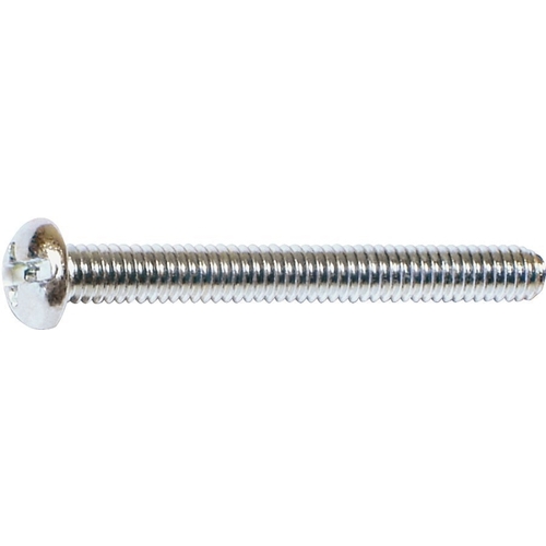 Machine Screw, #8-32 Thread, Coarse Thread, Round Head, Combo Drive, Steel, Zinc, 100 PK - pack of 100