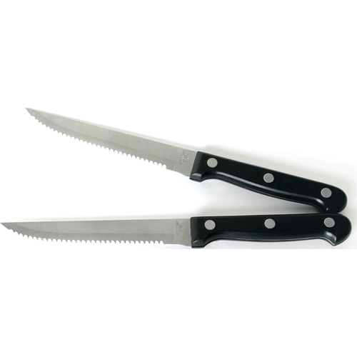 Steak Knife Set, 4-1/2 in L Blade, Stainless Steel Blade, ABS Handle - pack of 2