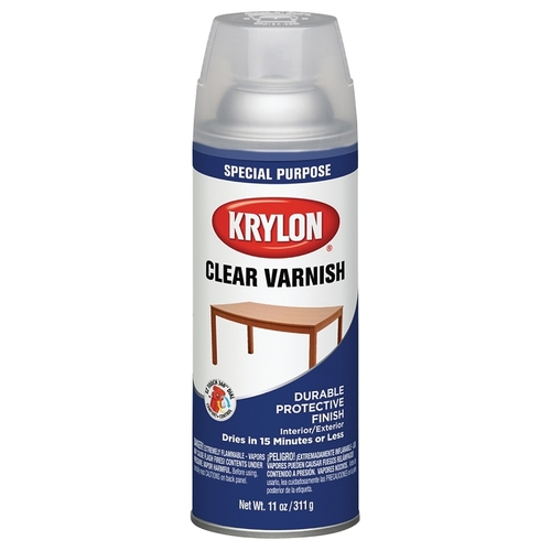 KRYLON K07001777 Varnish Coating, Gloss, Clear, Liquid, 11 oz, Aerosol Can