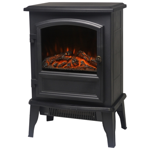 PowerZone FP202-SPA Electric Fireplace Heater, 14-5/8 in W, 9-7/8 in D, 21-3/4 in H, 120 V, Plastic/Metal, Black