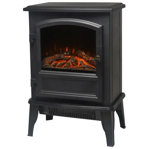 PowerZone FP202-SPA Electric Fireplace Heater, 14-5/8 in W, 9-7/8 in D, 21-3/4 in H, 120 V, Plastic/Metal, Black