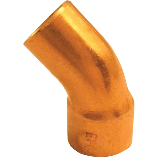 EPC 31220 Street Pipe Elbow, 2 in, Sweat x FTG, 45 deg Angle, Copper