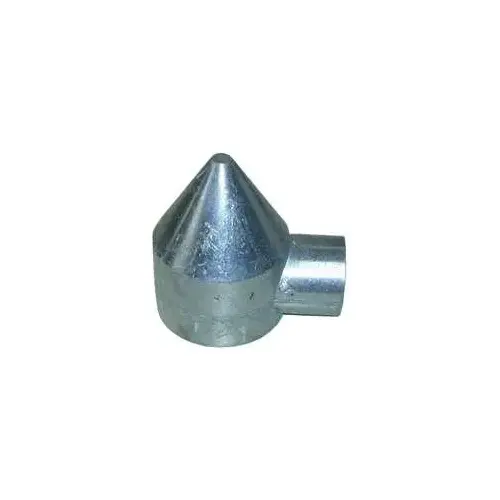 Bullet Cap, 1-Way, Aluminum, For: 1-3/8 in Top Rail and 2-1/2 in Line Post