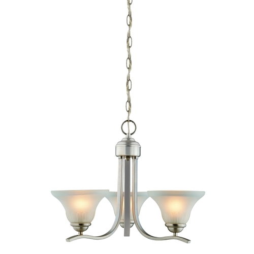 Chandelier, 120 V, 60 W, 1-Tier, 3-Lamp, A19/CFL Lamp, Metal Fixture
