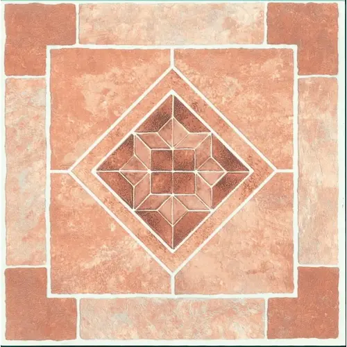 Vinyl Floor Tile, 12 in L Tile, 12 in W Tile, Square Edge, Diamond Stone - pack of 45