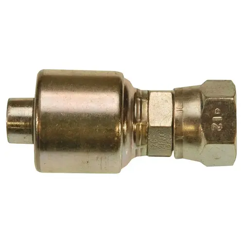 GATES G251700608 MegaCrimp G25170-0608 Hose Coupling, 3/4-16, Crimp x JIC, Steel, Zinc