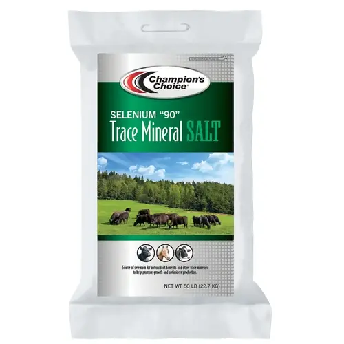 Cargill, Inc 110010799 Champion's Choice Selenium 90 100012574 Trace Mineral Salt, 50 lb Bag Greenish Brown