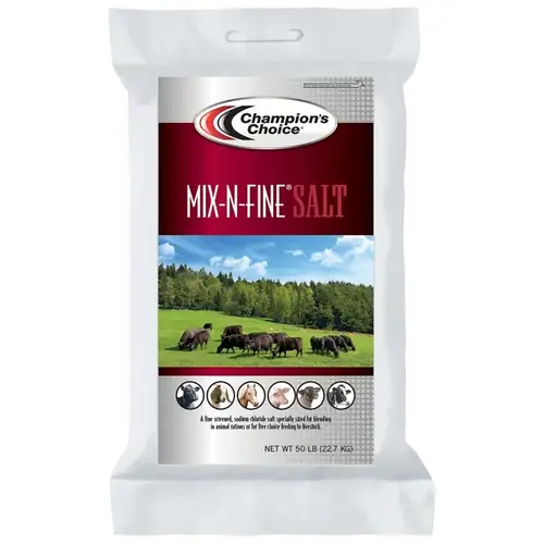 Cargill, Inc 100012682 Champion's Choice Livestock Salt, 50 lb Bag Opaque White