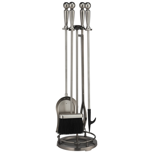 Simple Spaces VPD51443AS3L Fireplace Tool Set, Antique Silver, 5Piece