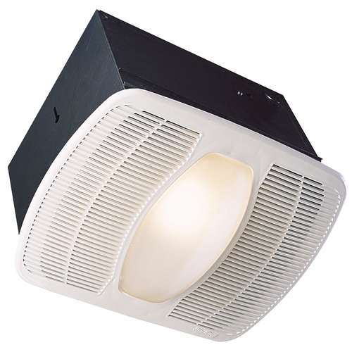 Exhaust Fan with Light, 0.6 A, 115/120 V, 80 cfm Air, 1 sones, LED Lamp, 4 in Duct, White