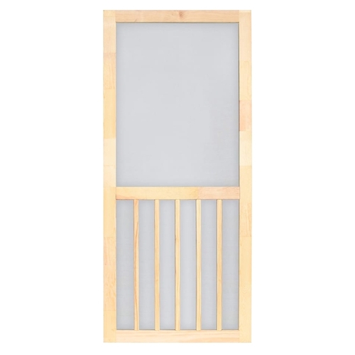 5-Bar Screen Door, 30 in W, 80 in H, Full View, Removable Screen, Wood, Multi-Color