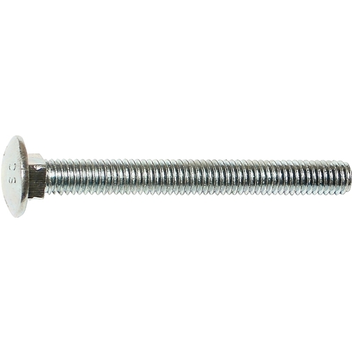 Carriage Bolt, 3/8-16 in Thread, NC Thread, 7 in OAL, Zinc, 2 Grade - pack of 50