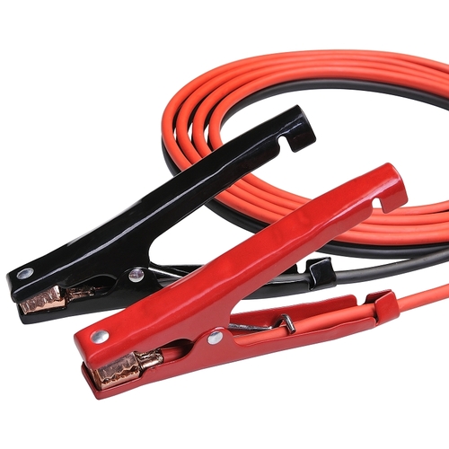 Booster Cable, 8 AWG Wire, 4-Conductor, Clamp, Clamp, Stranded, Red/Black Sheath