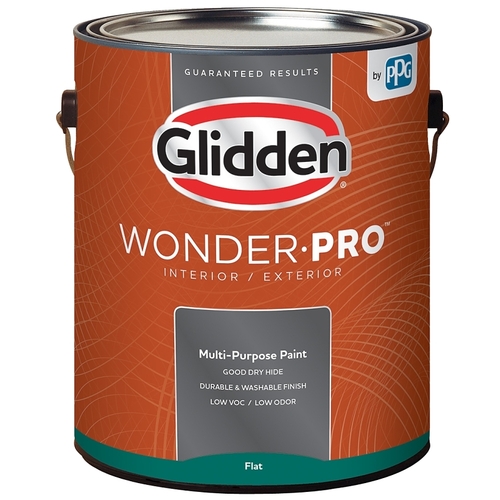 Glidden GLWP30WB/01 Wonder-Pro GLWP30 Series Paint, Flat, Pastel Base/White, 1 gal