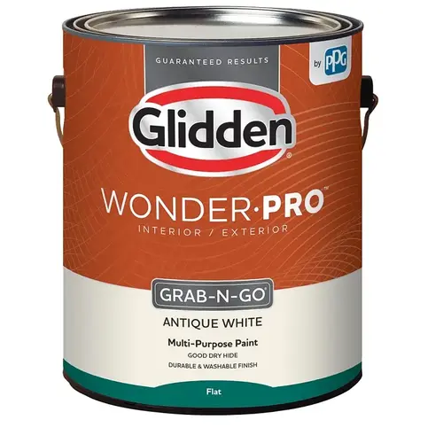 Wonder-Pro GLWP30 Series Paint, Flat, Antique White, 1 gal