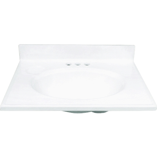 Foremost WS-1925 Vanity Top, 25 in OAL, 19 in OAW, Marble, Solid White, Countertop Edge