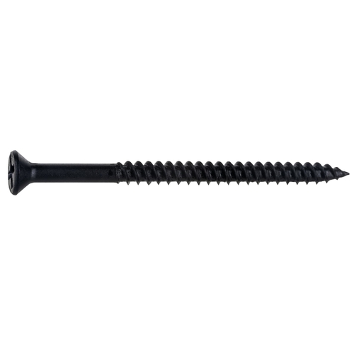 02633 Screw, #6-13 Thread, 2 in L, Coarse, Twinfast Thread, Flat Head, Phillips Drive, Sharp Point Black Phosphate - pack of 100