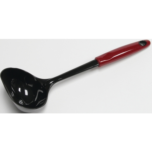 Soup Ladle, 8 oz Volume, 12 in OAL, Nylon, Black/Red