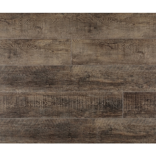 Luxury Plank, 48 in L, 7 in W, Beveled Edge, Wood Look Pattern, Vinyl, Wine Barrel - pack of 10