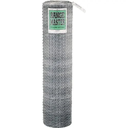 5926 Poultry Net, 150 ft L, 24 in W, 20 Gauge, Hexagonal Mesh, 1 in Mesh, Steel