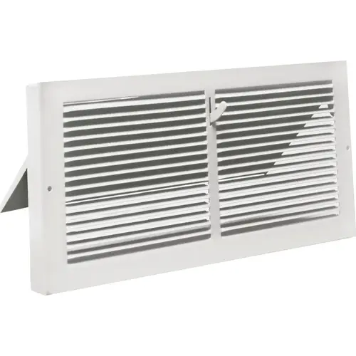 Baseboard Register, 20 deg Air Deflection, Steel, White