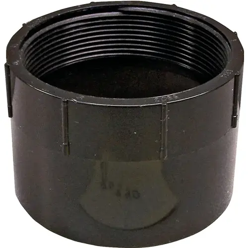 Pipe Adapter, 1-1/2 in, FNPT x Hub, ABS, Black, SCH 40 Schedule