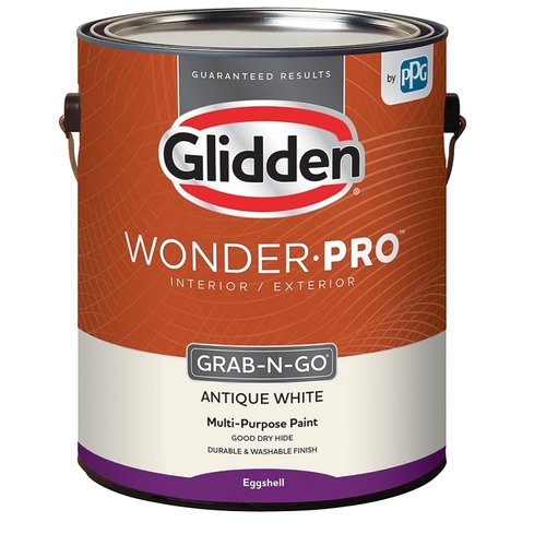 Glidden GLWP31AW/01 Wonder-Pro GLWP31 Series Paint, Eggshell, Antique White, 1 gal