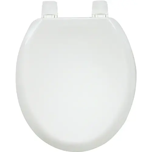 Toilet Seat, Wood, White, Adjustable Hinge