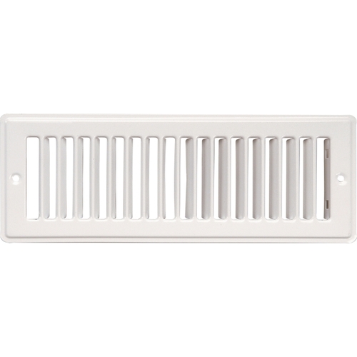 RG1270-A Toe Space Grille, 2-1/4 in L, 12 in W, Steel, White